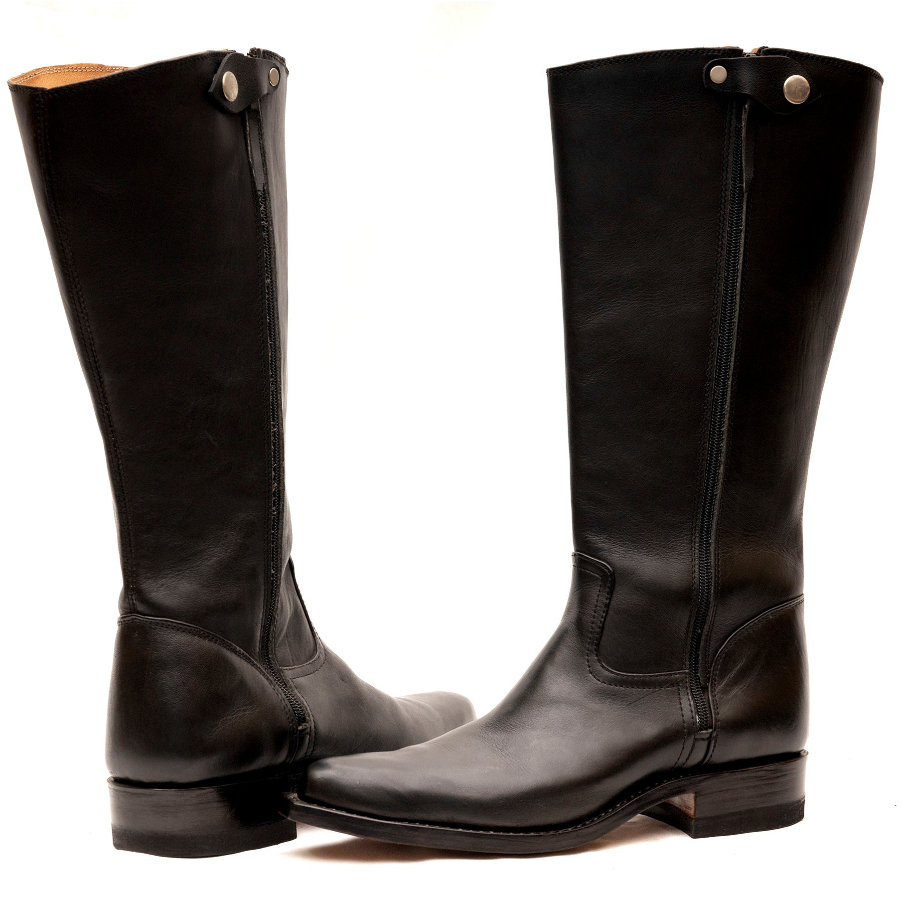 Cowgirl Boots With Zipper and Brooch Atitlan Leather